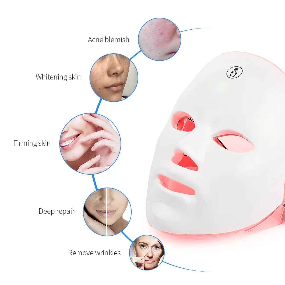 Rechargeable Facial LED Mask 7 Colors LED